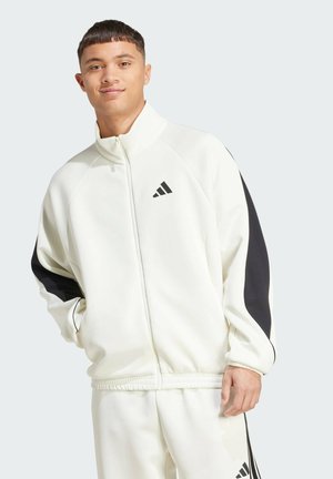 STADIUM - Sweat zippé - off white black