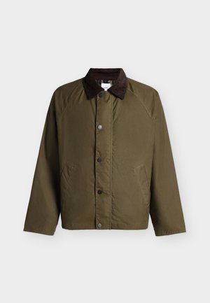 Lindbergh, JACKET WITH CORDUROY COLLAR - Ελαφρύ μπουφάν - dk khaki