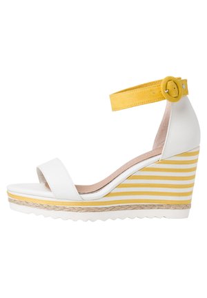 Marco Tozzi BY GUIDO MARIA KRETSCHMER - High heeled sandals - white/yellow