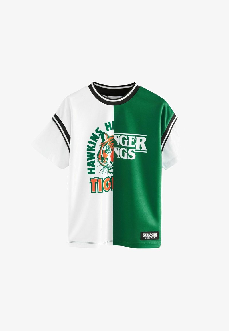 Next STRANGER THINGS - REGULAR FIT - Tricou cu imprimeu - white green