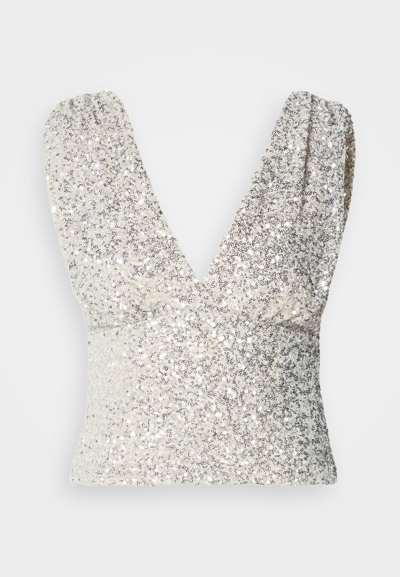 Gina Tricot Top zilverkleurig