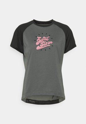PUREFLOWZ WOMENS - Print T-shirt - gun metal/pirate black