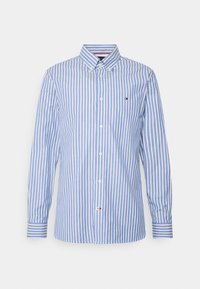 Blauw-wit gestreept overhemd met knopen, lange mouwen, een kraag en een klein logodetail op de borst. Gemaakt van katoen.