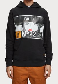 Scotch & Soda Felpa con cappuccio - black