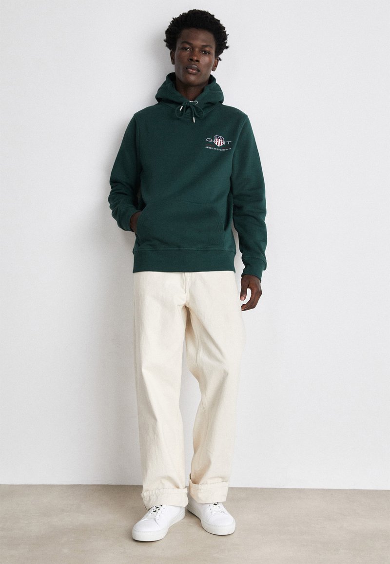 GANT MEDIUM ARCHIVE SHIELD HOODIE - Sweatshirt - tartan green/dark green -  Zalando.ie