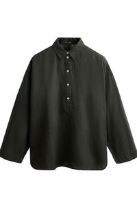 OVERSIZE LINEN - Blouse - dark grey