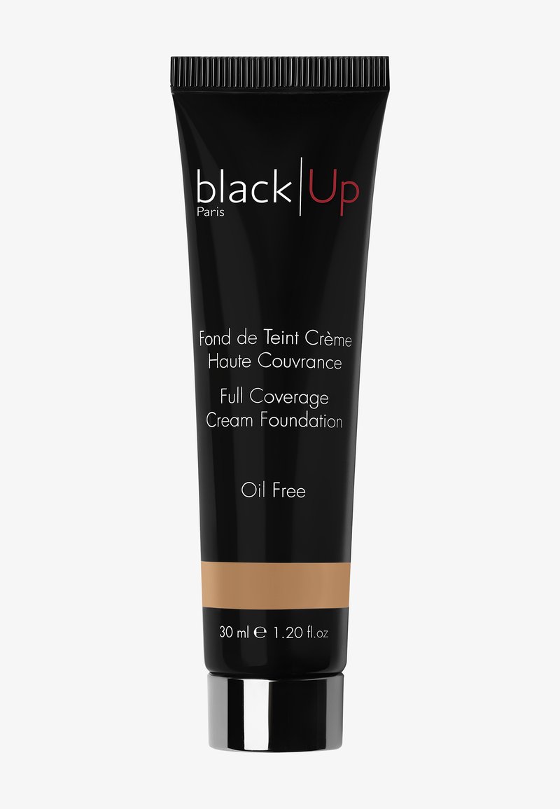 Fond de teint crème Black Up Paris couvrance totale, sans huile, tube avec indication de couleur beige, taille 30 ml.