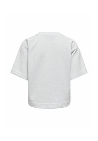Sweat-shirt uni gris clair à manches courtes, montré de dos avec un col rond et des manches raglan.