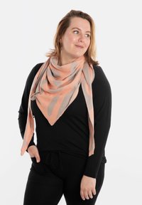 Knit Factory LEAF - Sjaal - pebble grey apricot