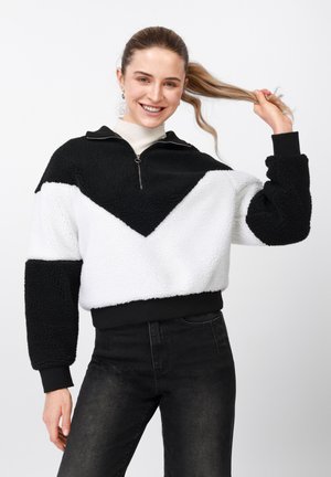 Pulover din fleece - black / white