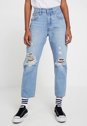 Straight leg jeans - destroyed denim