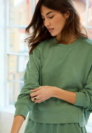 Next RAW DETAIL CREW NECK  - Mikina - muted green