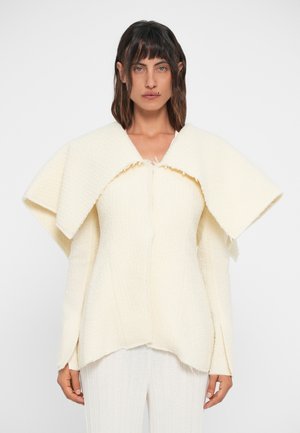 FITTED JACKET WITH BIG COLLAR - Gilet - ecru