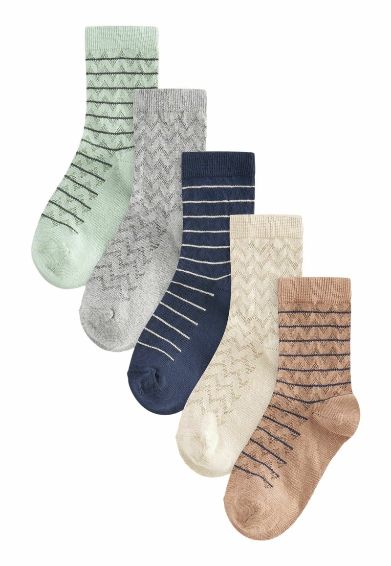 Next 5 PACK - REGULAR FIT - Strømper - navy blue grey neutral stripe