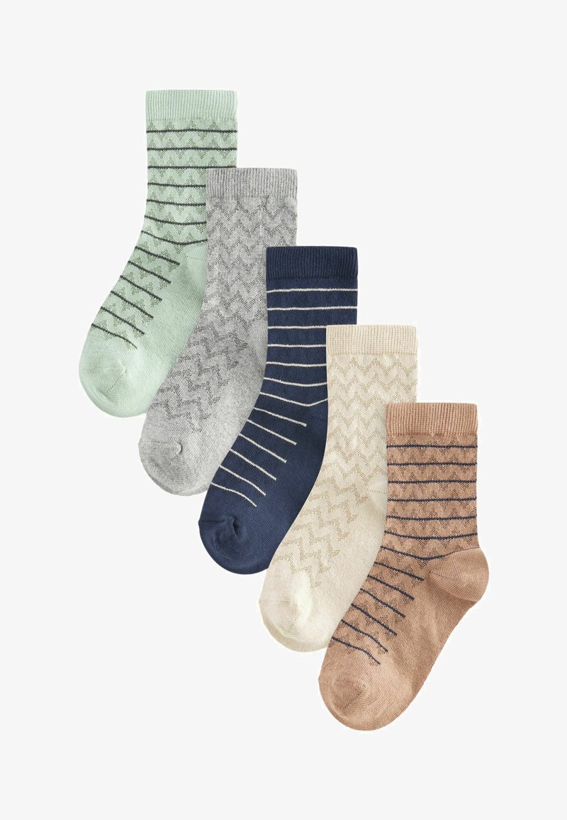 Next 5 PACK - REGULAR FIT - Strømper - navy blue grey neutral stripe