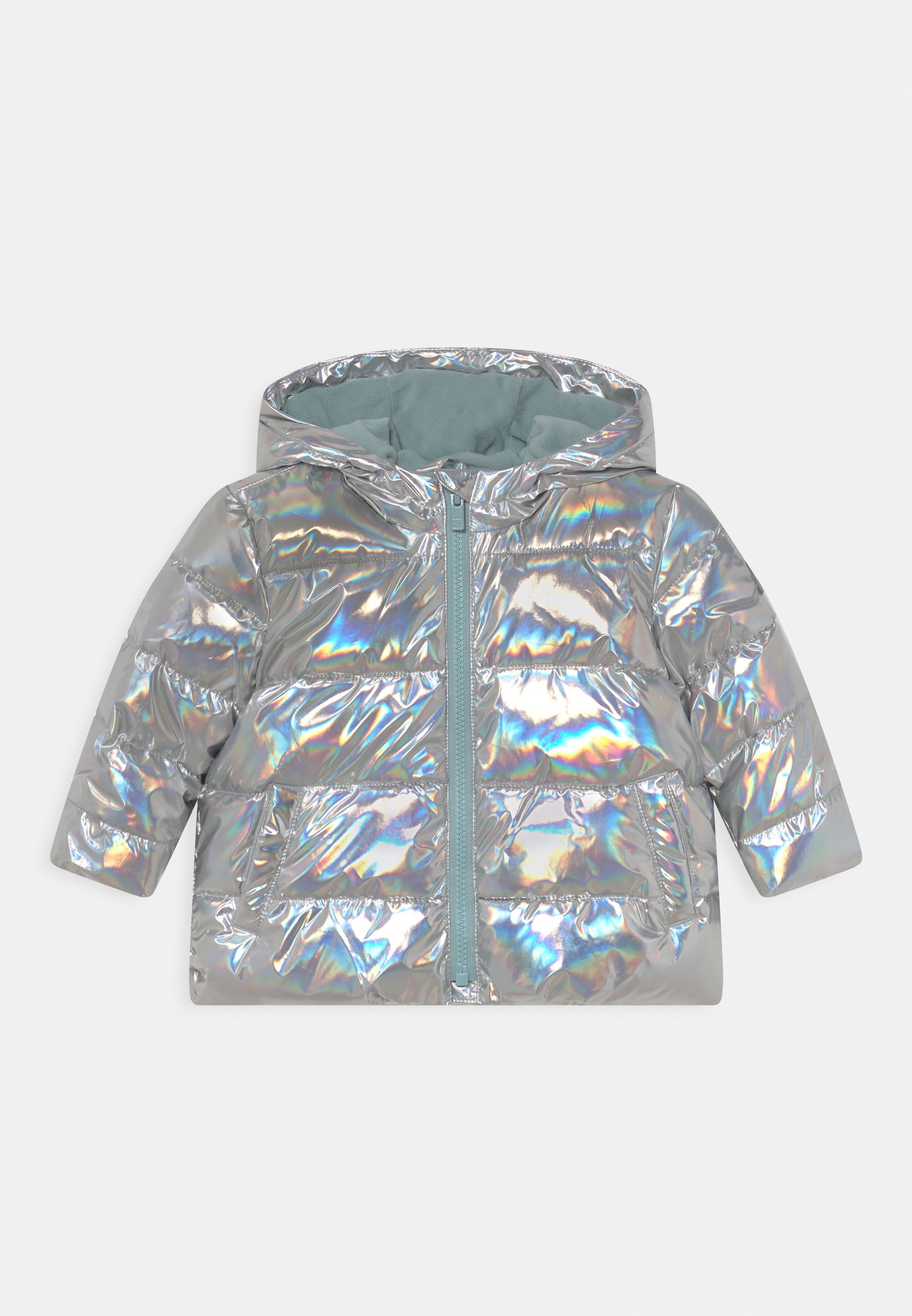 gap metallic puffer jacket