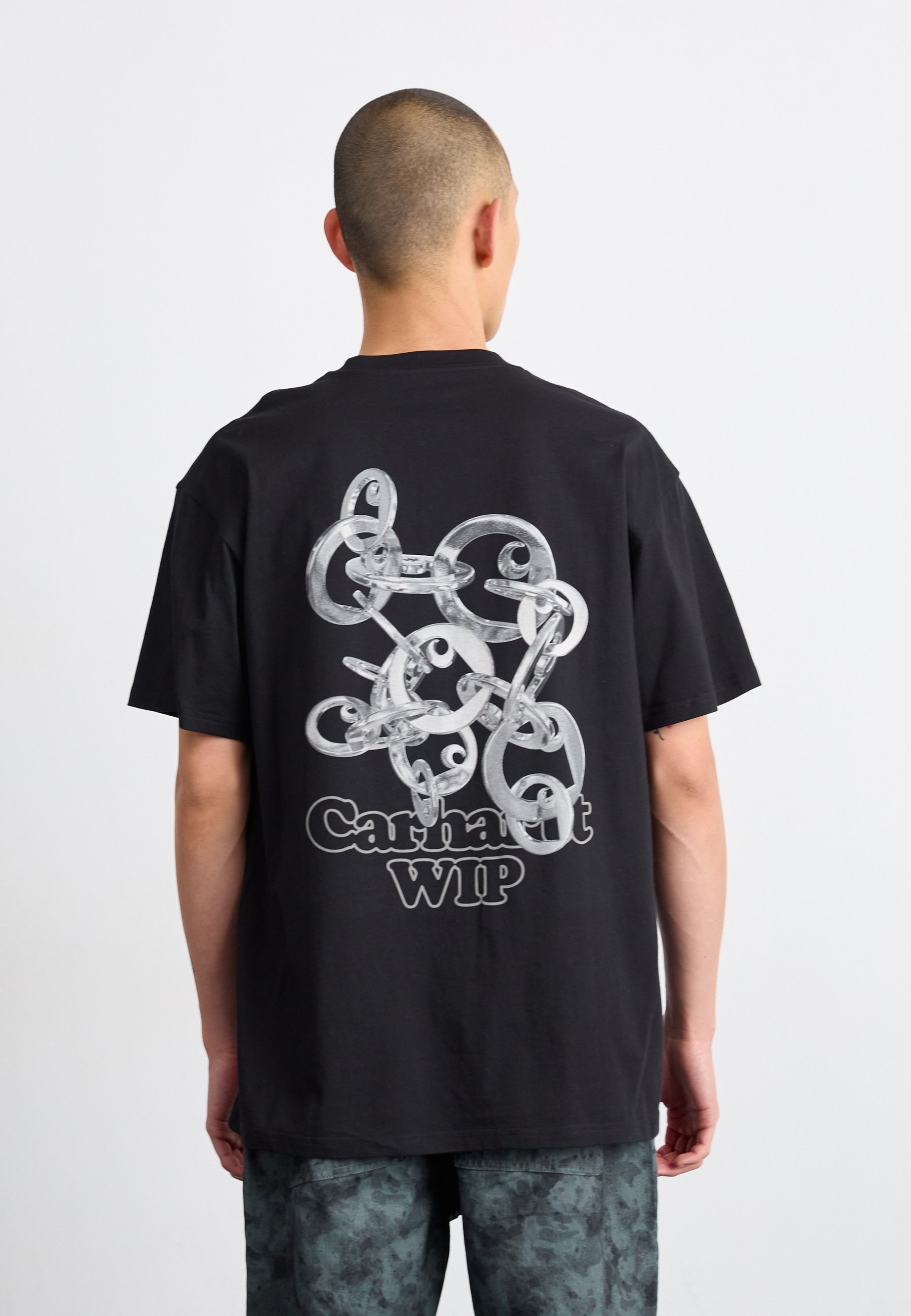 Carhartt WIP LINKED CHARMS - Print T-shirt - black/silver