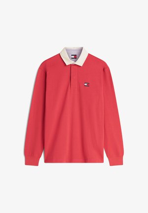 Tommy Jeans, TOMMY JEANS TOMMY BADGE RELAXED RUGBY SHIRT - T-shirt à manches longues - anthem red