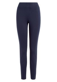 Marine leggings van flexibel materiaal, met een hoge tailleband en een gladde textuur. Ontworpen voor een aansluitende silhouet.
