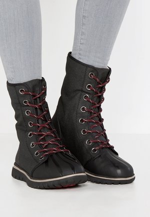 Schnürstiefelette - black