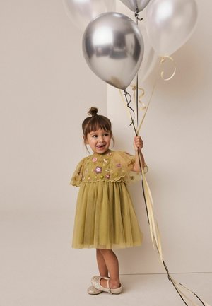 Next, EMBROIDERED MESH OCCASION DRESS - Cocktailklänning/festklänning - olive green