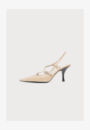 Tory Burch, DOUBLE T BUCKLE STRAP PUMP - Ψηλοτάκουνα παπούτσια - sand
