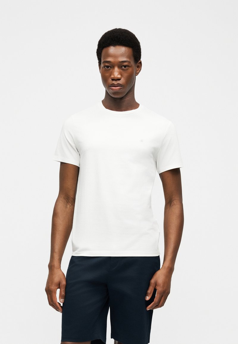 Calvin Klein STRETCH SLIM TEE LIQUID TOUCH TEES 2 PACK - Jednoduché tričko - bright white/dark sapphire