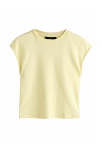 Kék rövid ujjú felső kerek nyakkivágással, puha anyagból. Enyhén laza szabás, sima tapintású és rendezett szegélyekkel.