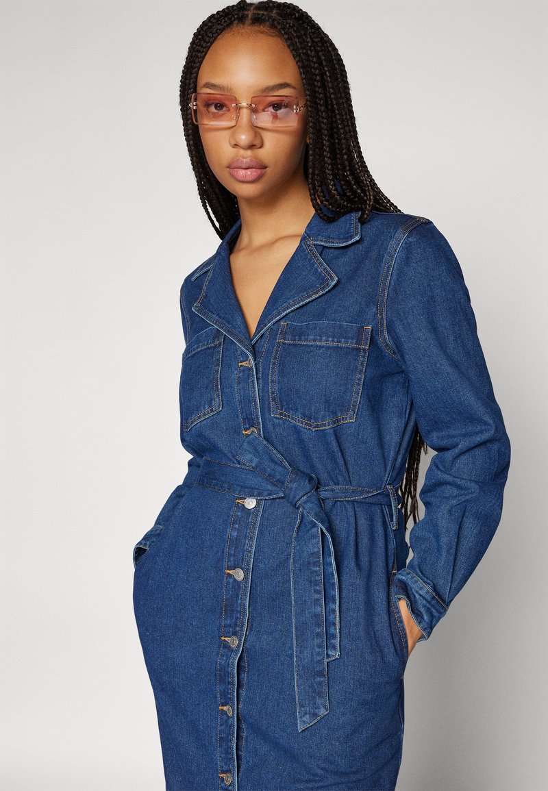 object denim dress OBJECT Dress in Blue Denim, Light Blue