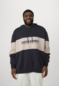 Jack & Jones JJELEGACY BLOCKING HOOD - Hoodie - navy blazer