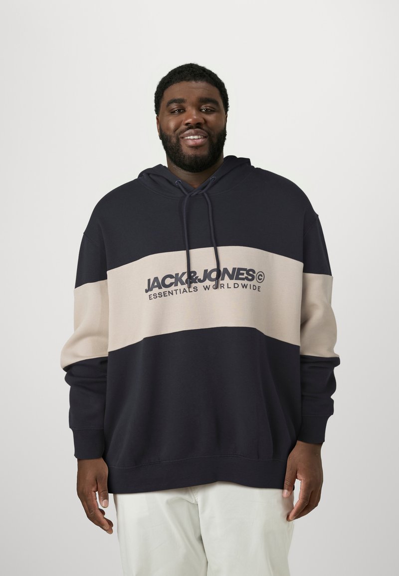 Jack & Jones JJELEGACY BLOCKING HOOD - Hoodie - navy blazer