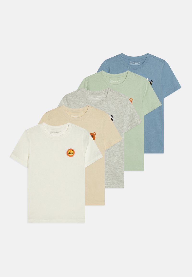 Friboo - 5 PACK - T-shirt con stampa - blue-grey/mint/beige, Ingrandire