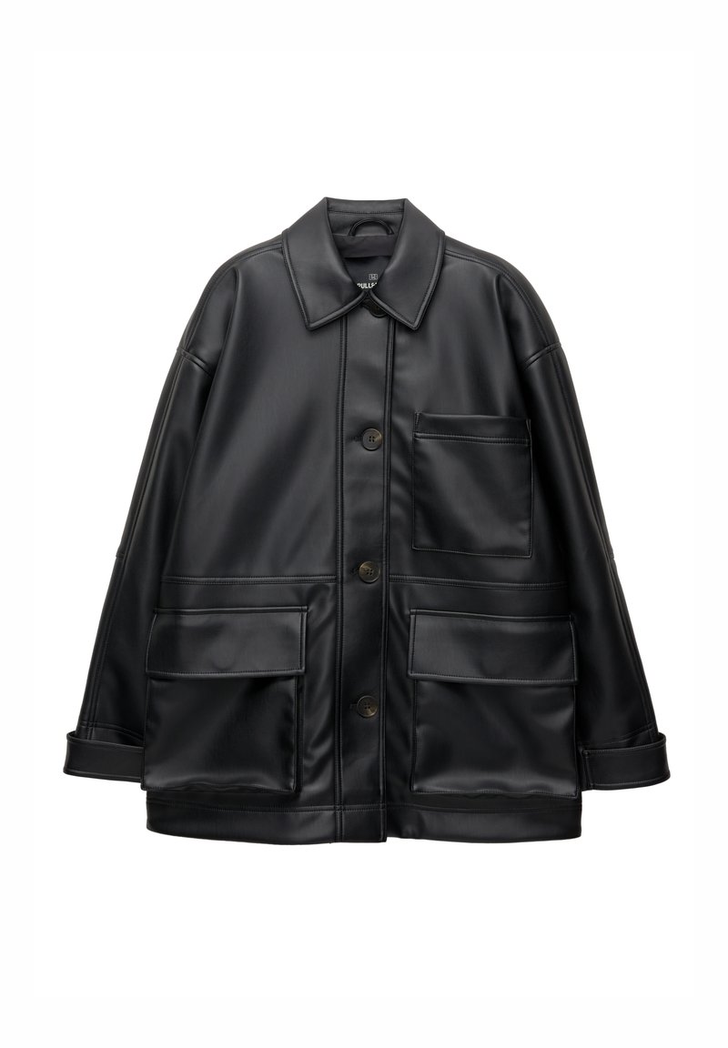 PULL&BEAR Halflange jas zwart