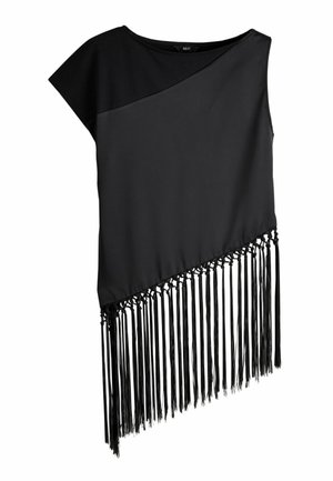 Next, REGULAR FIT - SLEEVELESS ASYMMETRIC FRINGE TASSEL TOP - Bluse - black