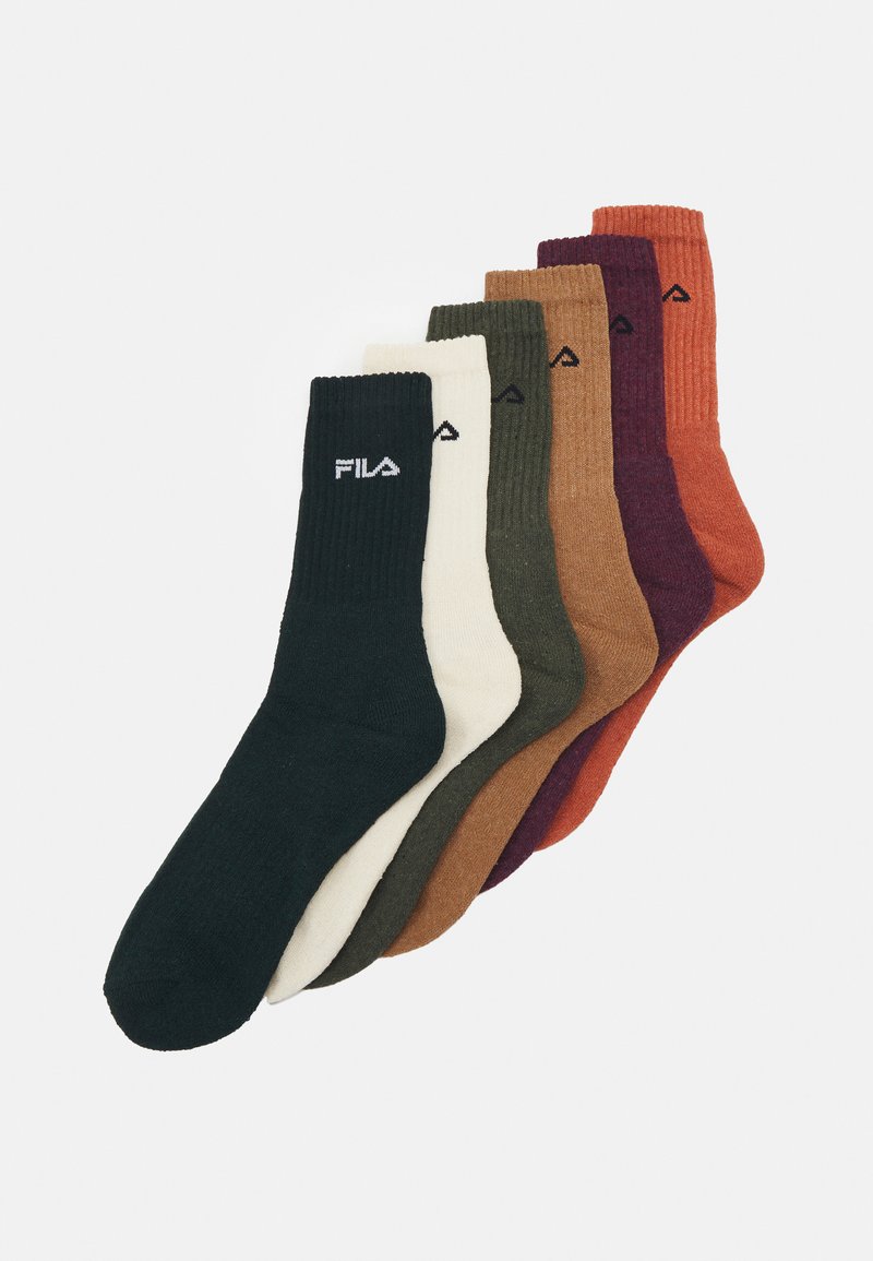 Fila - TENNIS SOCKS UNISEX 6 PACK - Ponožky - jade/ecru/khaki/terrosso/prune/brick, Zvětšit