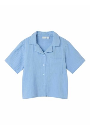 KURZÄRMELIGES MIT BRUSTTASCHE UND KRAGEN - Skjorta - blau