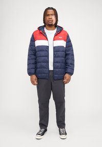 Jack & Jones JJVINCENT PUFFER HOOD - Allvädersjacka - tango red