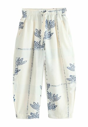 Next, Stoffhose - ecru navy palm print