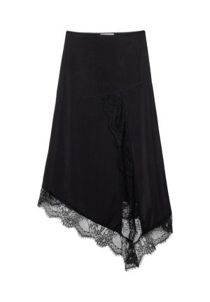 ASYMMETRIC - sukňa v tvare A - black