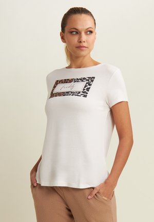 ANIMALIER E STRASS - T-shirt imprimé - beige