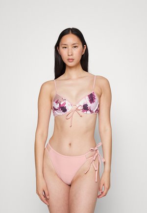 MULTI PRINTED UNDERWIRE TOP AND TIE SIDE BOTTOM SET - Biquíni - pink