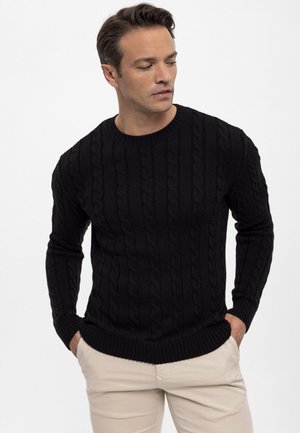 CABLE CNECK - Maglione - black