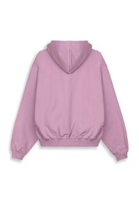 Sudadera corta de color rosa claro con capucha ajustable, dobladillo acanalado y corte holgado. Material suave y costuras de hombros caídas para mayor comodidad.
