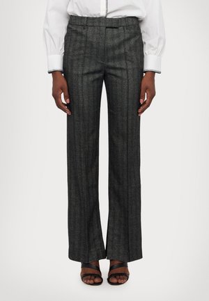 STRIPED SLIM PANTS - Bukse - grey