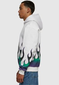 Karl Kani SMALL SIGNATURE FLAME OS - Kapucnis pulóver - white