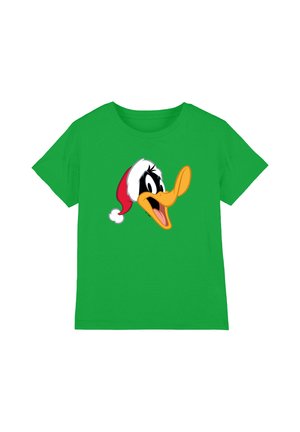 Cotton Soul, LOONEY TUNES DAFFY DUCK SANTA HAT UNISEX - Print T-shirt - dark green