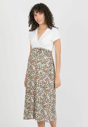 FEDERICA - MATERNITY MIDI  WITH CROSSED NECKLINE AND  WRAPPED  - Jerseykleid -  green