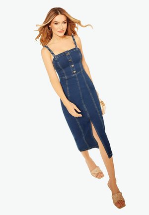PLAIT STRAPPY SUMMER MIDI - Denimové šaty - blue