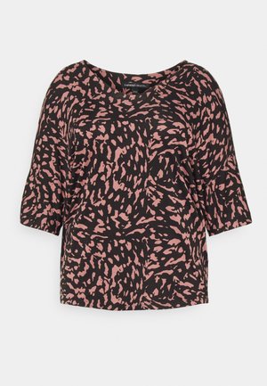 COLD SHOULDER TUNIC - Maglietta a manica lunga - black/pink
