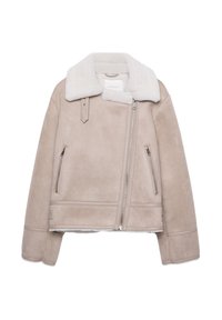 Jakna iz umetnega usnja - beige